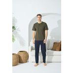 Kocabey 9514 Erkek Midi Yaka Kısa Kol Pijama Takım