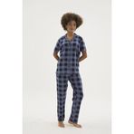 Kocabey Kkt-26158K Kadın Apaj Yaka Düğmeli Pijama Takımı