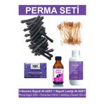 Kocaman Kozmetik Perma Bigudi Full Set No: 3 (40 Bigudi 40 Lastik Perma Kağıdı Perma Ilacı + Sabitleyici Fiksatör)