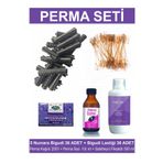 Kocaman Kozmetik Perma Bigudi Full Set No: 5 36 Bigudi 36 Lastik Perma Kağıdı Perma Ilacı + Sabitleyici Fiksatör