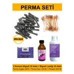 Kocaman Kozmetik Perma Bigudi Full Set No:2 - Boyalı Saçlar (Bigudi + Lastik + Perma Kağıdı + Perma İlacı + Fiksatör)