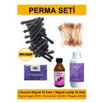 Kocaman Kozmetik Perma Bigudi Full Set No:3 - Boyalı Saçlar (Bigudi + Lastik + Perma Kağıdı + Perma İlacı + Fiksatör)