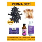 Kocaman Kozmetik Perma Bigudi Full Set No:4 - Boyalı Saçlar (Bigudi + Lastik + Perma Kağıdı + Perma İlacı + Fiksatör)