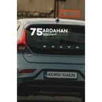 Kocamın Tasarımı Ardahan 75 Plaka Kodlu Beyaz Araç Sticker Damal Ilçe Yazılı Özel Tasarım 40X8 cm Şehir ve Ilçe Temalı Kaliteli Sticker