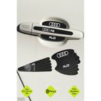 Kocamın Tasarımı Audi A3 Karbon Kapı Kolu Koruma Seti – 8 Parça Beyaz Yazılı Şık ve Dayanıklı Folyo Seti