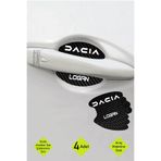 Kocamın Tasarımı Dacia Logan Kapı Kolları Için Çizik Önleyici Şık Karbon Desenli Folyo Koruma Seti Logan Yazılı