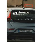 Kocamın Tasarımı Diyarbakır 21 Merkez Araçlar İçin Plaka Sticker İlçe Yazılı Kaliteli Araç Sticker