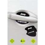 Kocamın Tasarımı Jeep Cherokee İç Kapı Çukuru Çizik Önleyici Karbon Desenli Özel Koruma Folyo Seti Cherokee Yazılı