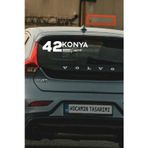 Kocamın Tasarımı Konya 42 Çumra Minimal Plaka Kod Sticker Şehir Temalı 40x8 cm Araç Sticker