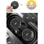 Kocamın Tasarımı Lada Vega Modeline Özel Siyah Karbon Bardak Altlığı Lada Armali Vega 2 Adet 7 cm Spor Şıklığı İçin
