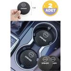 Kocamın Tasarımı Nissan Qashqai Yazılı Siyah Karbon Araç Bardak Altlığı Nissan Logolu Qashqai Için Şık ve Spor 7 cm Tasarım 2 Adet - Karbon - Beyaz