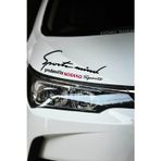 Kocamın Tasarımı Skoda Kodiaq Sport Mind Far Sticker Siyah Zemin Kırmızı Yazı Şerit Tasarım Oto Aksesuarı Kodiaq Yazı