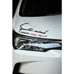 Kocamın Tasarımı Toyota Letiace Sport Mind Far Sticker Siyah Zemin Kırmızı Yazı Şerit Tasarım Oto Aksesuarı Letiace Yazılı