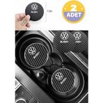Kocamın Tasarımı Volkswagen Buggy Araba İçin Karbon Bardak Altlığı Volkswagen Buggy Yazılı 7 cm Dayanıklı Şık Tasarım 2 Adet