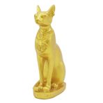 Kocris Casa Bastet Kedi Tanrıça Heykeli Akvaryum Süslemeleri Antik Mısır Balık Tankı Sürüngen Kaplumbağa Kertenkele Örümcek Tankları Teraryum Mısır Tapınağı Dekor Süs Evcil Hayvan Altın