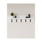 KOÇSAN Oval Vestiyer Askısı, Antre & Hol Askılığı, Askılık, Duvara Monte 80x20 Cm Beyaz-Antik