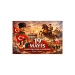 kocstudyo 19 Mayıs Atatürk'ü Anma, Gençlik ve Spor Bayramı Poster, 102x72 cm