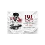 kocstudyo 19 Mayıs Atatürk'ü Anma Gençlik ve Spor Bayramı Poster, 103x73 cm