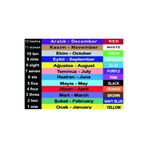 kocstudyo Poster Rakamlar, Aylar ve Renkler İngilizce Türkçe Baskı, 50x70 cm