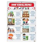 kocstudyo Sınıf Kuralları Posteri, 50x70 Cm, Okul Sınıfı için Vinil Branda Afiş