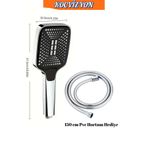 kocvizyon 3 Mod'lu Dikdörtgen Yüksek Basınçlı Ayarlanabilir Duş Başlığı Su Tasarruflu-150 Cm Pvc Hortum Hediye