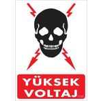 KOD:1100 Yüksek Voltaj 25x35 Uyarı Levhası