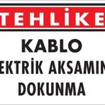 KOD:1117 Elektrik Kablosu 25x35 Uyarı Levhası