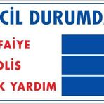 KOD:425 Acil Durum 25x35 Uyarı Levhası
