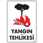 KOD:851 Yangın Tehlikesi 25x35 Uyarı Levhası