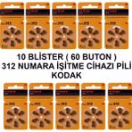Kodak 312 Numara 10 Paket Kodak Işitme Cihazı Pili