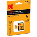 Kodak 32 GB Class 10 MicroSD hafıza kartı, SD adaptörlü.