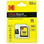 Kodak 32GB Micro SD Hafıza Kartı ve Adaptör Class 10 4K Video Desteği ile Yüksek Okuma/Yazma Hızı