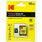 Kodak Extra 16 GB Micro SD Hafıza Kartı ve Adaptör Class 10 Yüksek Hızlı Performans