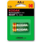 Kodak Kalem Pil Şarj Edilebilir Aa 2600 Mah 2 Li 1 Paket Kumanda Oyuncak Pili Şarjlı Ni-Mh 1 Paket Doldurulabilir Pil - 2'li