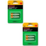 Kodak Kalem Pil Şarj Edilebilir Aa 2600 Mah 2 Li 2 Paket Kumanda Oyuncak Pili Şarjlı Ni-Mh 2 Paket Doldurulabilir Pil - 4'lü