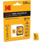 Kodak MSD UHS-I U3 Micro SD Kart 128 GB ve SD Adaptör