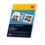 KODAK Süblimasyon kağıt, termal transfer kağıdı, DIN A4, 100 yaprak, 100 g/㎡, süblimasyon mürekkepli mürekkep püskürtmeli yazıcılar için, hızlı kurur, silinmez
