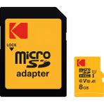 Kodak V10 A1 Ultra Performans 8GB microSDHC-I UHS-I U1 Micro SD Kart + SD Adaptör