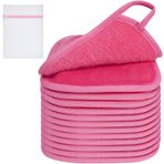 KODAMO Makyaj Temizleyici Bezi, 6 "x 6" Yeniden Kullanılabilir Makyaj Temizleyici Pedleri Yıkanabilir Seyahat Çantası, Mikrofiber Makyaj Temizleme Yüz Yıkama Bezleri Sadece Su, Nazik Yumuşak, Çevre Dostu, 12'li Paket, Pembe