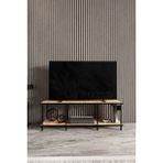 KODIGU 120X30 Tv Sehpası - Tv Sehpası - 120CM x 30CM x 41CM Tv Sehpası - Çevir Kur Tv Sehpası | Tv Ünitesi - Çam - Siyah