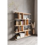 KODIGU 5 Raflı Kitaplık - Kitaplık - 130CM x 90CM x 30CM Kitaplık - Çevir Kur Kitaplık | Kitaplık - Çam