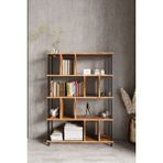 KODIGU 5 Raflı Kitaplık - Kitaplık - 130CM x 90CM x 30CM Kitaplık - Çevir Kur Kitaplık | Kitaplık - Ceviz