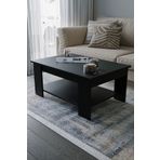 KODIGU Siyah Sole Orta Sehpa 60x90x45 Alt Büyük Raflı
