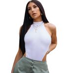 KOEMCY Kadın Body Sexy Dessous Bodysuit Kısa Kollu Jumpsuit Kolsuz Bodies Zarif Üst Giyim Tulum Gecelik İç Giyim Bluz Üst Kaplumbağa Kenarı Vücut Şekillendirici, Beyaz, M