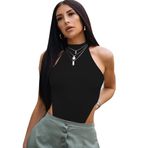 KOEMCY Kadın Body Sexy Dessous Bodysuit Kısa Kollu Jumpsuit Kolsuz Bodies Zarif Üst Giyim Tulum Gecelik İç Giyim Bluz Üst Kaplumbağa Kenarı Vücut Şekillendirici, Siyah, L