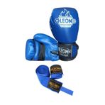 Kogam Leon Blade Boks, Kick Boks Ve Muay Thai Eldiveni+Bandaj Mavi