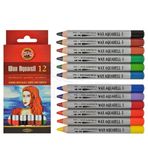 Koh-i Noor 12 Renk Wax Aquarell Sulandırılabilir Pastel Boya Seti