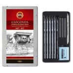 Koh-I Noor Gioconda Art Set 11 Parça Grafit Karakalem Eskiz Çizim Resim Seti Metal Kutu