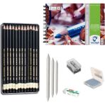 Koh-i-Noor Koh-I Noor Eskiz Başlangıç Seti 1 + Dereceli Kalem + A5 Defter + Dağıtıcı Set + Silgi + Açacak + Hamur Silgi - Karışık-Çok Renkli - standart