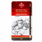 Koh-İ Noor Sanatsal Profesyonel Dereceli Kalem Seti Naturel 8B-8H Metal Kutu Of Gaphite Pencils 1902 12